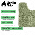GORILLA GRIP Plush Absorbent Shaggy Chenille Bath Rug Mat - Image 3