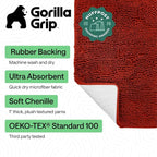 GORILLA GRIP Bath Rug Mat, Thick Soft Absorbent Chenille, Quick Dry Microfiber - Image 2