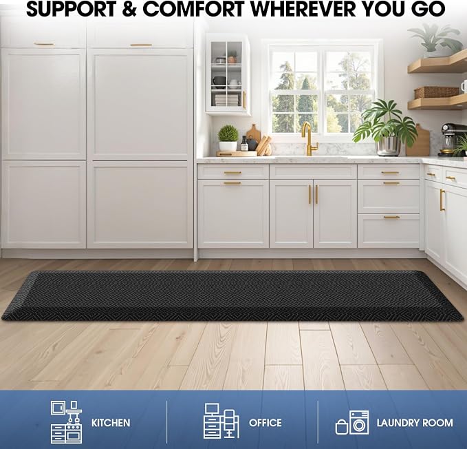 Mattitude 4/5 Inch Thick Kitchen Mat Cushioned Anti-Fatigue Floor Mat Water - Image 7