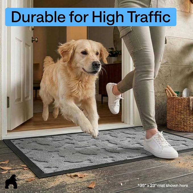 GORILLA GRIP 100% Waterproof All-Season WeatherMAX Doormat 35x23, US Designed - Image 7