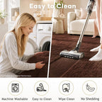 Ophanie Brown Rugs for Bedroom Living Room, Fluffy Fuzzy Furry Carpet, Plush - Image 6