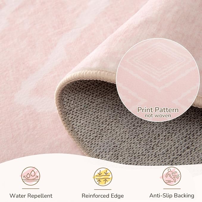 BESTSWEETIE Area Rug 8x10 Rug Machine Washable Non-Slip Low Pile Print Pattern - Image 4