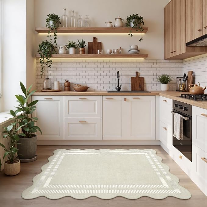 Washable 3x5 Indoor Entryway Rug, Neutral Beige Soft Non Slip Rugs Stain - Image 8