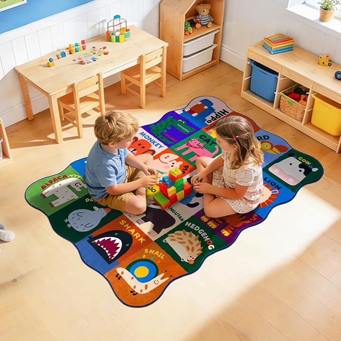 Kids Rugs for Playroom, 3x5 Feet Upgrade Ultra Non Slip Area Rug, Washable Play - Image 5