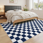 Terrug Navy and White Checkered Rug - Image 2