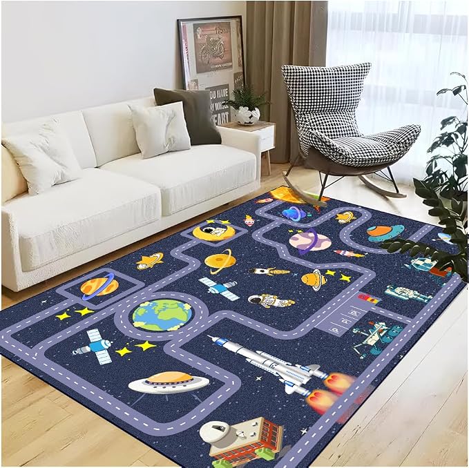 Outer Space Kid Rug，Boys Car Rug - Image 8