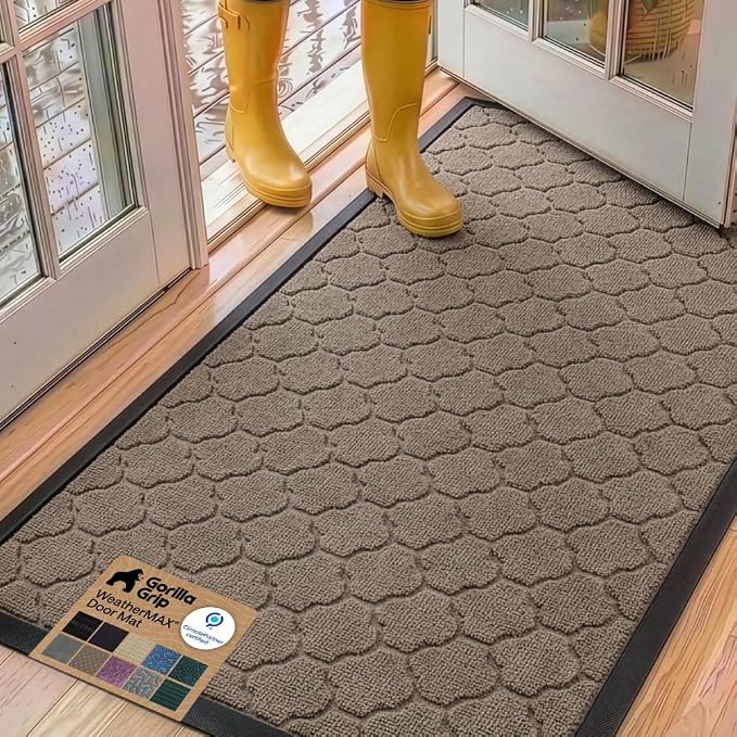 GORILLA GRIP 100% Waterproof All-Season WeatherMAX Doormat, US Designed Natural by Unknown