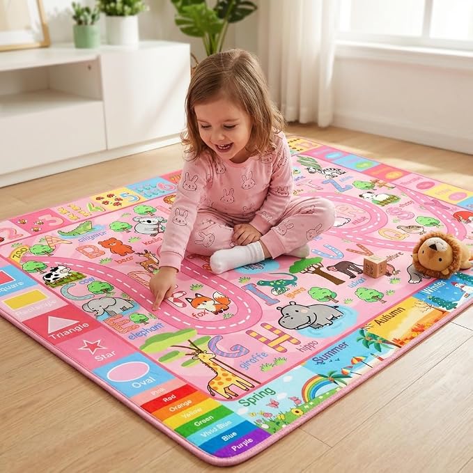 Kids Rugs for Playroom 4.5x6 Feet, Educational ABC Rug, Alphabet Number Animal - Image 5