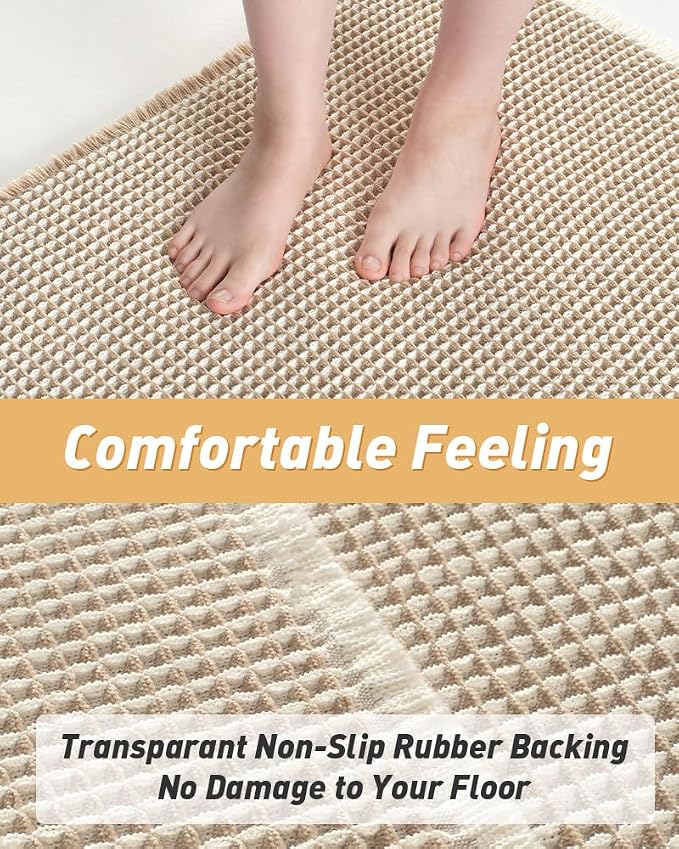 AMOAMI Upgraded Waffle Bath Mat, Super Absorbent Non Slip Bath Mats - Image 4