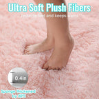 PAGISOFE Pink Fluffy Shag Machine Washable Area Rugs - Image 7