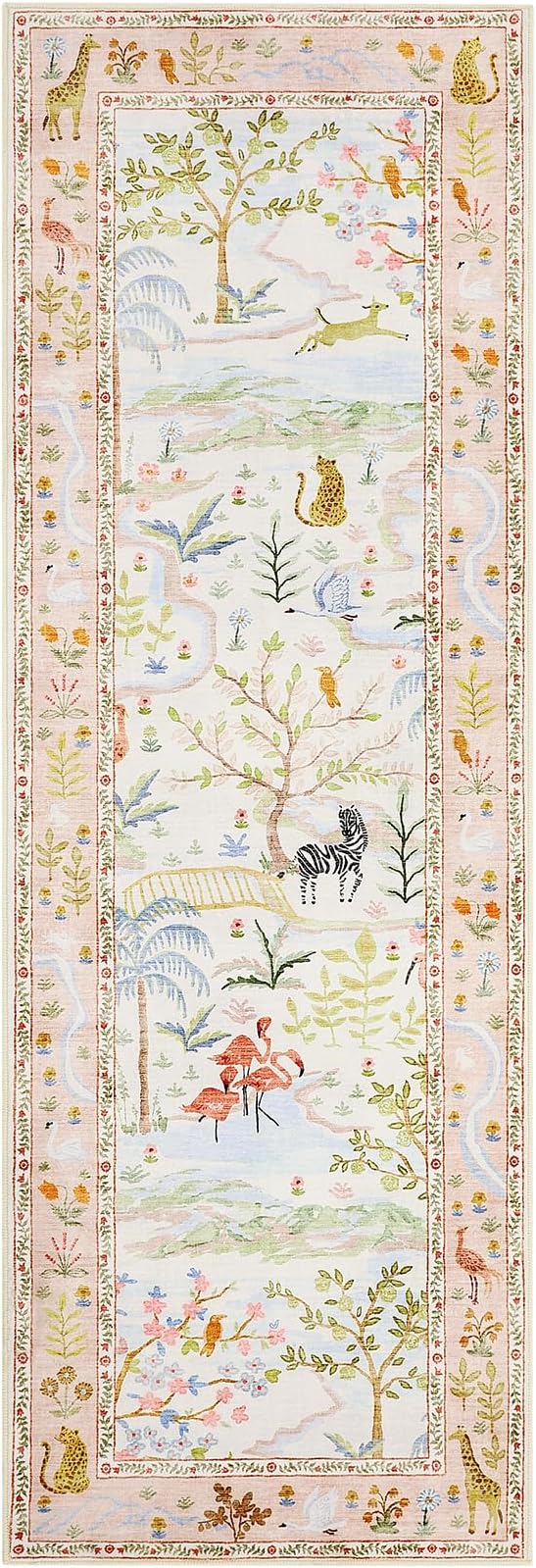 2x6 Hallway Runner Rug Non Slip Forest Nursery Runners Washable Stain Resistant - Image 4