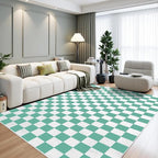 Terrug Green and White Checkered Rug - Image 3