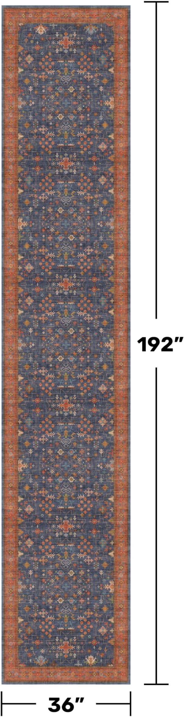 Hazo Haus Boho Washable 3x16 Extra Long Hallway Runner Rug, Non-Slip Stain & - Image 2