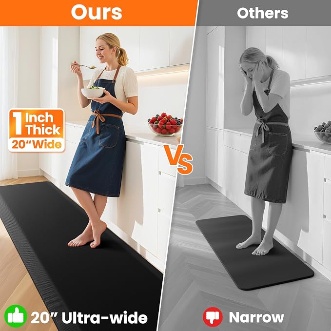 Kitchen Mats for Floor, 1 Inch Extra-Thick Kitchen Rugs, Non-Slip & Waterproof - Image 7