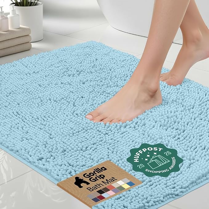 GORILLA GRIP Bath Rug Mat, Thick Soft Absorbent Chenille, Quick Dry Microfiber by Unknown