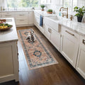 Washable 2x5 Hallway Runner Rug: Indoor Vintage Water Resistant Kitchen by HYHAOYUNLAI