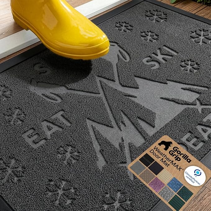 GORILLA GRIP 100% Waterproof All-Season WeatherMAX Doormat 35x23, US Designed by Unknown