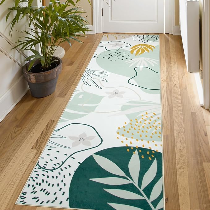 Lahome Green Runner Rugs for Hallway 2x8 Non-Slip Washable Kitchen Rugs by Lahome