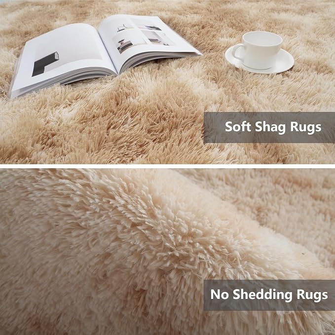 Shag Runner Rug for Bedroom Living Room 2x6 Upgrade Non-Slip Fluffy Soft - Image 4