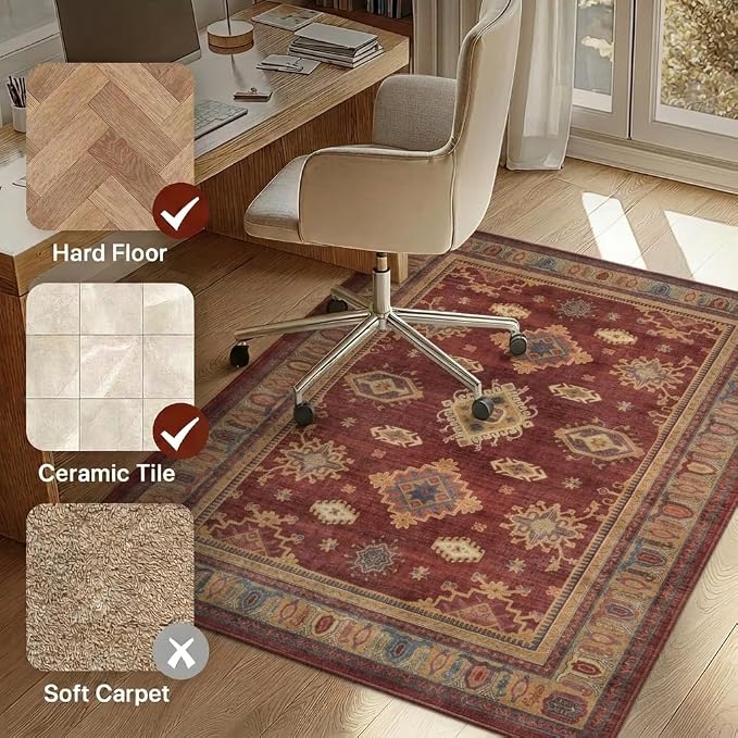36"x60" Office Chair Mat for Hardwood Tile Floor, Under Desk Carpet Protector - Image 3