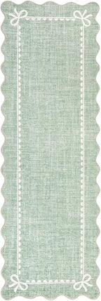 GarveeHome Scalloped Bow Rug for Living Room, Sage Green Rug for Dorm, Washable - Image 4