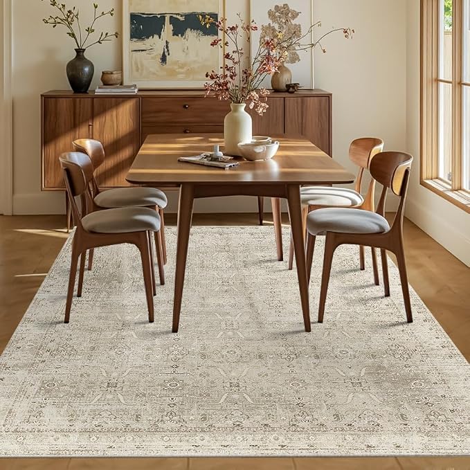 Rugxara 5x7 Area Rugs for Living Room Bedroom, Vintage Floral Retro Boho Non - Image 4