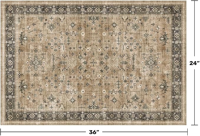 Hazo Haus Washable 2x3 Entry Rug Front Door Indoor, Bohemian Kitchen Floor Rug - Image 2