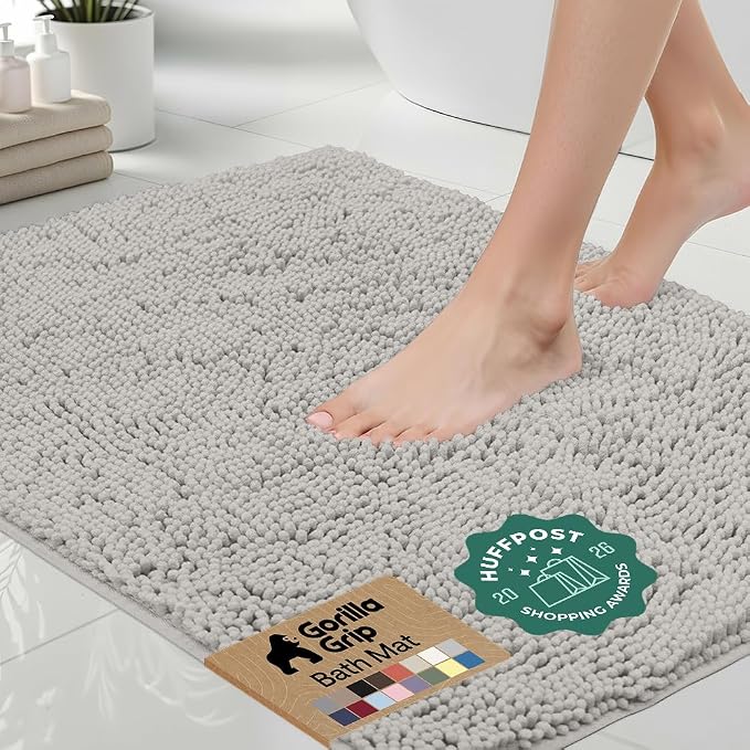 GORILLA GRIP Bath Rug Mat 54x24, Soft Absorbent Chenille, Quick Dry Microfiber by Unknown