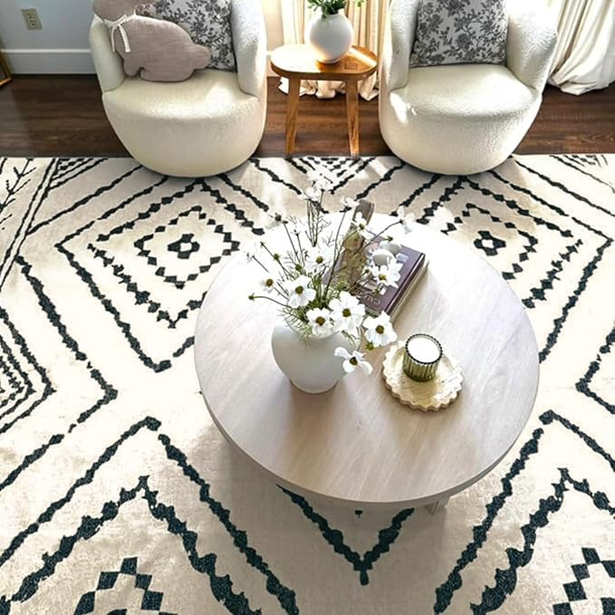 BESTSWEETIE Area Rug 9x12 Rug Machine Washable Non-Slip Low Pile Print Pattern - Image 7