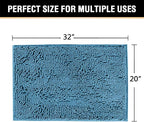H.VERSAILTEX 20" X 32" Chenille Shaggy Bath Rug, Door Mat, Efficient Water - Image 2