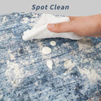 Washable Area Rug 9x12 Living Room – Neutral Modern Abstract Large Carpet - Image 7