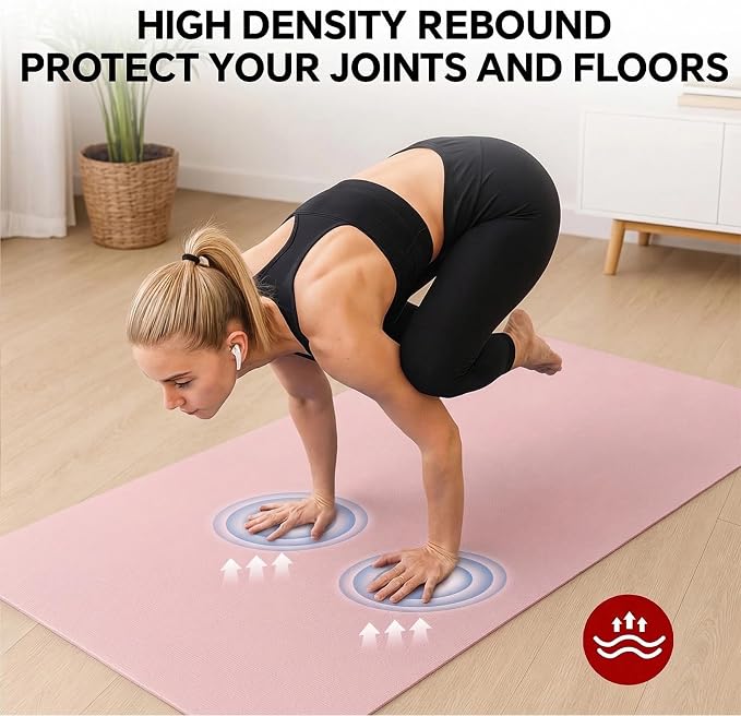 Stepwaver Extra Large Yoga Mat 6'x4', Ultra Durable, Wide Workout Mat, Wide - Image 3