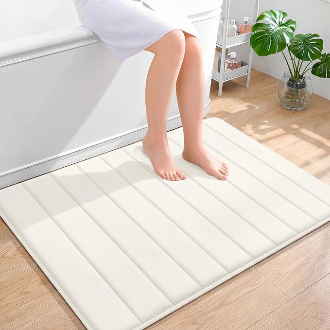 OLANLY Memory Foam Bath Mat 40x32, Super Soft Absorbent Bathroom Rugs, Quick Dry by OLANLY