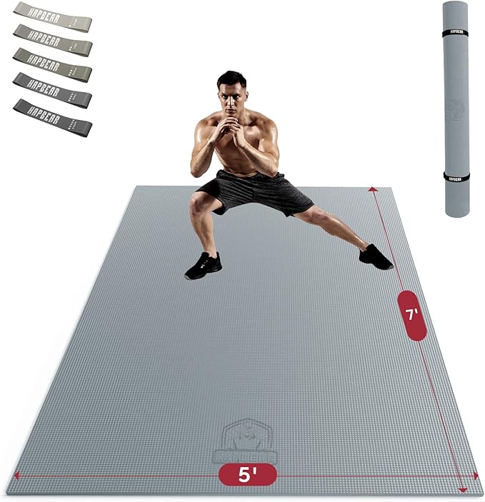 HAPBEAR Large Exercise Mat-7'x5'/6'x8'/6'x9'/6'x10'/6'x12'x8mm, Ultra Durable by HAPBEARFitness
