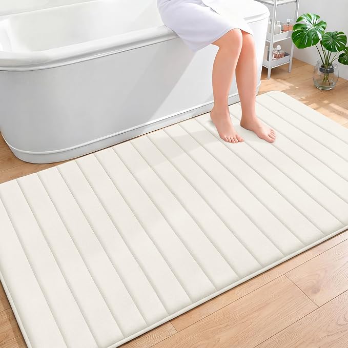 OLANLY Memory Foam Bath Mat 70x46, Super Soft Absorbent Bathroom Rugs, Quick Dry by OLANLY