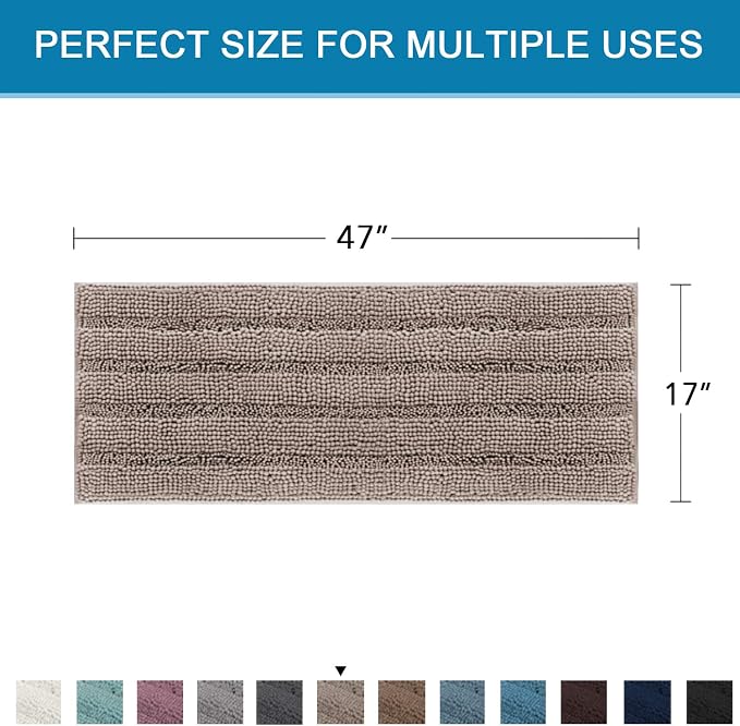 H.VERSAILTEX Bath Rugs for Bathroom Non Slip Bath Mats Extra Thick Chenille - Image 2