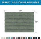 H.VERSAILTEX Bath Mats for Bathroom Non Slip Extra Thick Chenille Striped Bath - Image 2