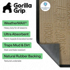 GORILLA GRIP 100% Waterproof All-Season WeatherMAX Doormat 35x23, US Designed - Image 2