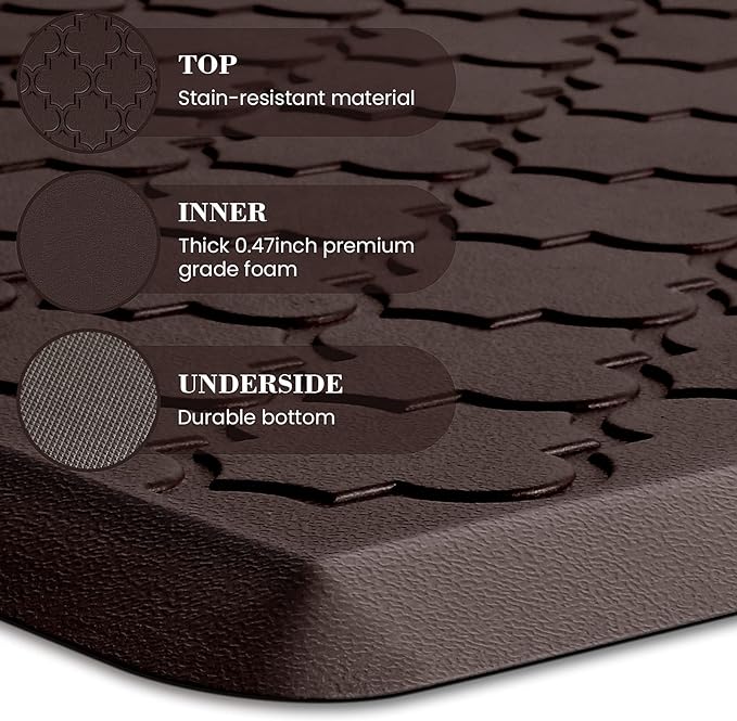 Kitchen Mat Cushioned Anti-Fatigue Floor Mat Water Resistant Non-Skid Kitchen - Image 5