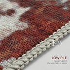 Living Room Rug 9x11 Beige Area Rugs Machine Washable Abstract Boho Large Rug - Image 7