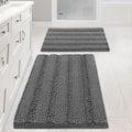 H.VERSAILTEX Grey Bathroom Rug Set Bath Mats, 2 Piece Bath Rugs Non Slip Thick by HVERSAILTEX