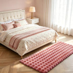 Dusty Rose Rabbit Plush Rug 2'x6', Fluffy Shaggy Area Rug - Image 3