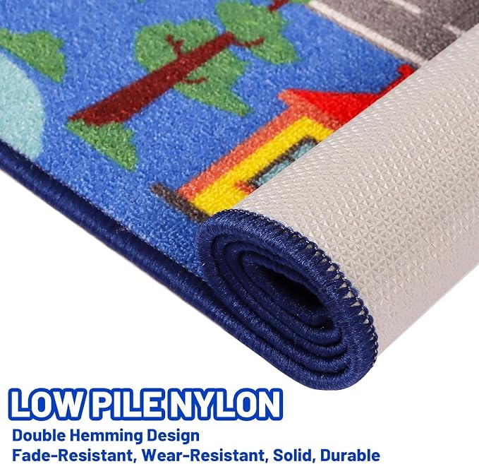 Kids Carpet Playmat Rug 78.7"x59", Car Rug - Image 6