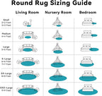 OLANLY Teal Round Rugs for Bedroom - Image 8