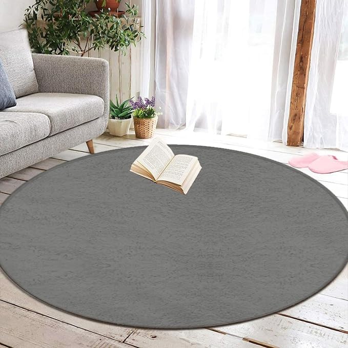 Room Sofa Yoga Soft Round Carpet, Home Decor Non Slip Kitchen Office Circle Rug - Image 5