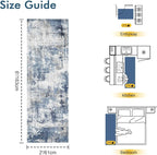 2x6 Ft Washable Runner Rug, Non-Slip Low Pile Hallway Kitchen Area Rug - Image 2