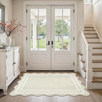 Washable 3x5 Indoor Entryway Rug, Neutral Beige Soft Non Slip Rugs Stain - Image 3