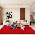 6x9 Area Rugs for Living Room, Large Fluffy Red Rugs for Bedroom, Fuzzy Shag - Image 6