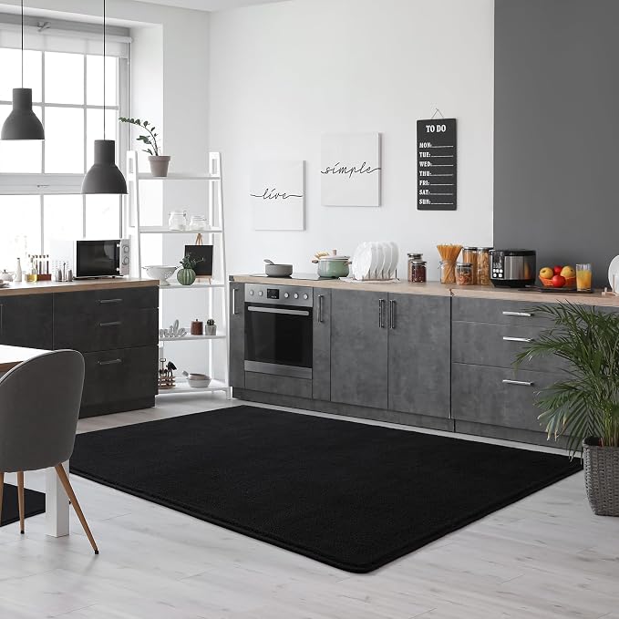 Keeko Area Rugs for Living Room Bedroom 5x8 Black, Soft Modern Large Rugs - Image 6