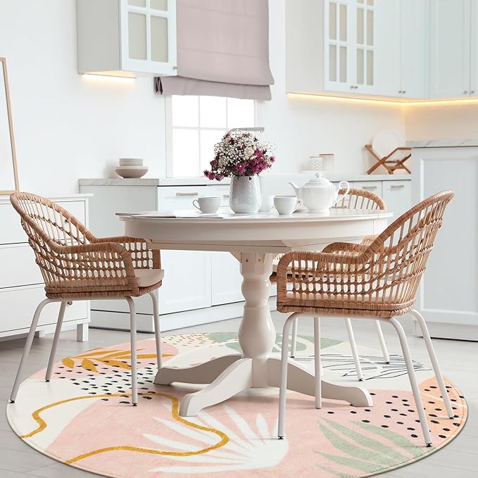Lahome Pink Round Rugs 5Ft - Image 7